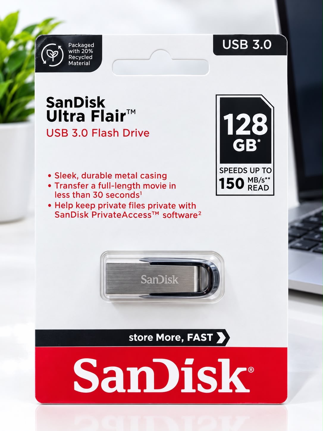فلش ساندیسک مدل SanDisk USB 3.0 FLAIR 128G