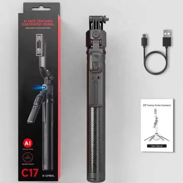 مونوپاد و گیمبال AI FACE C17 با قابلیت ردیابی چهره و چرخش ۳۶۰ درجه